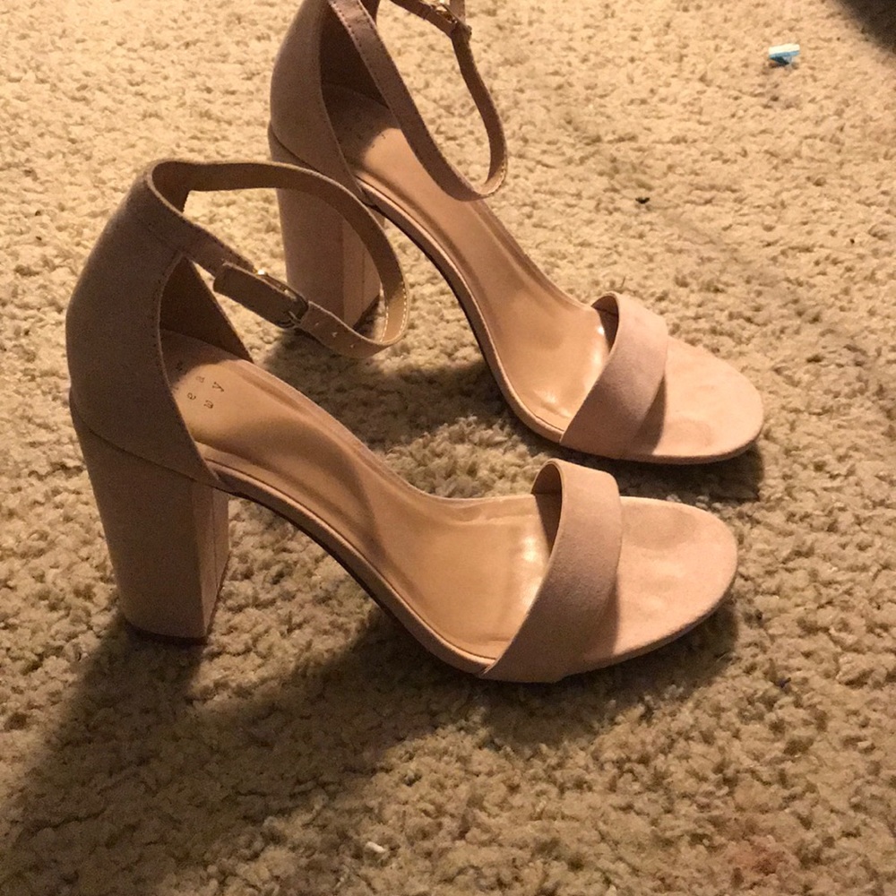 Pink suede heels
